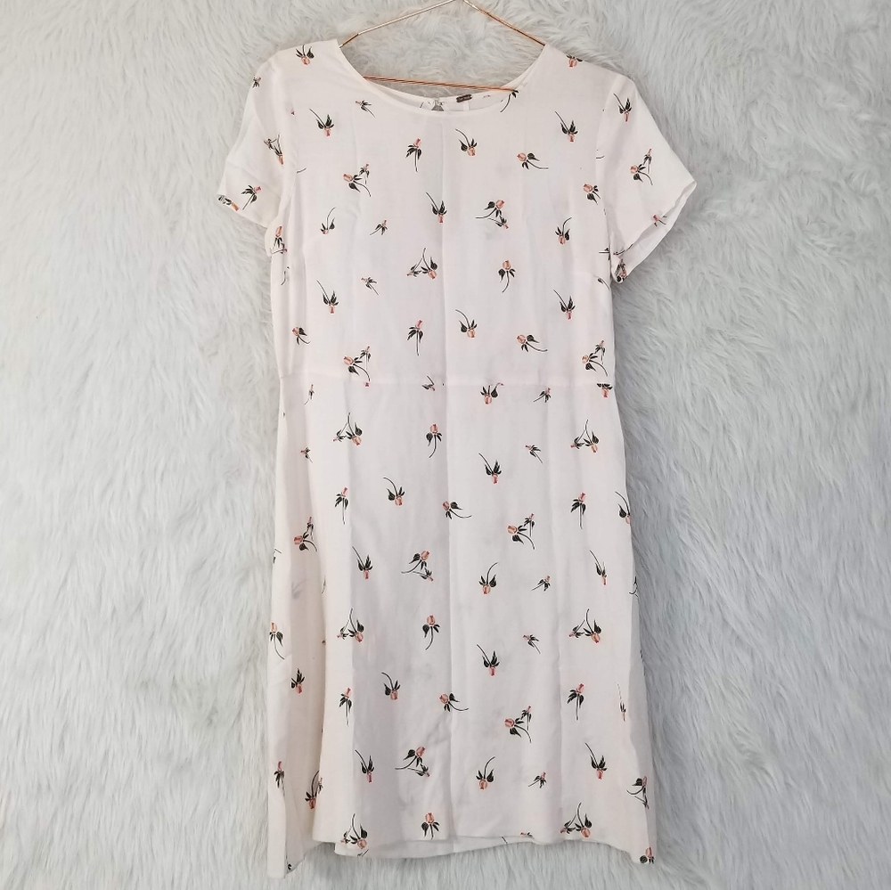 Free People Floral Semi-Sheer Mini White Dress